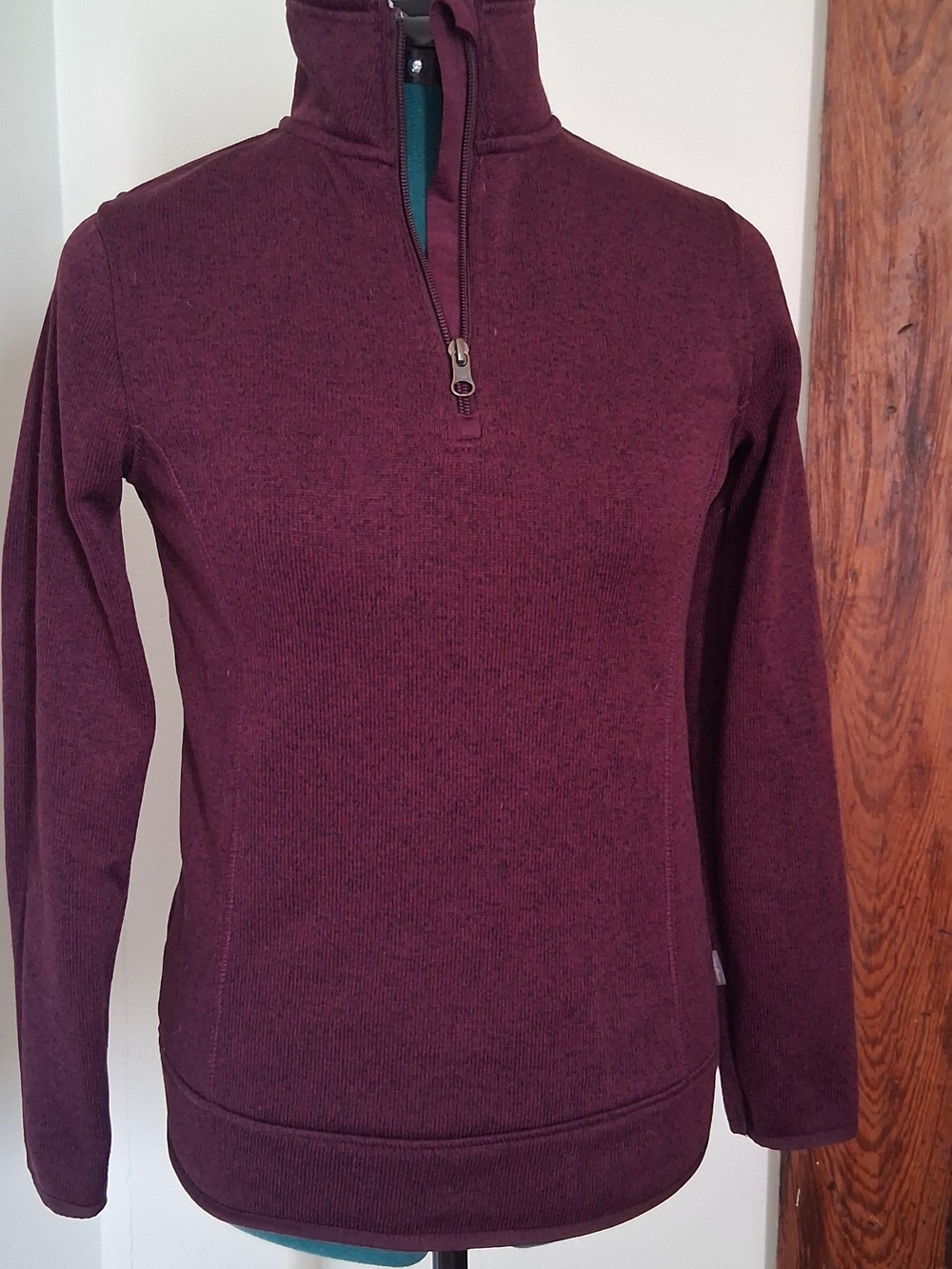 Eddie Bauer Women's Zip-Neck Sweater in Burgundy
